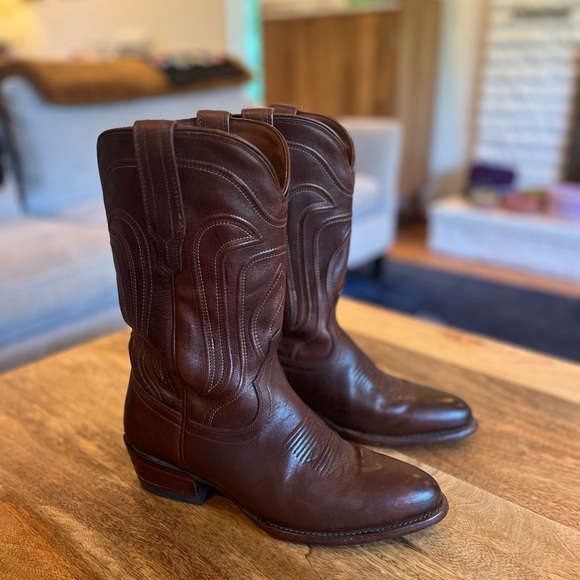 Tecovas Dark Annie Brown Heeled Boots - Picture 1 of 6